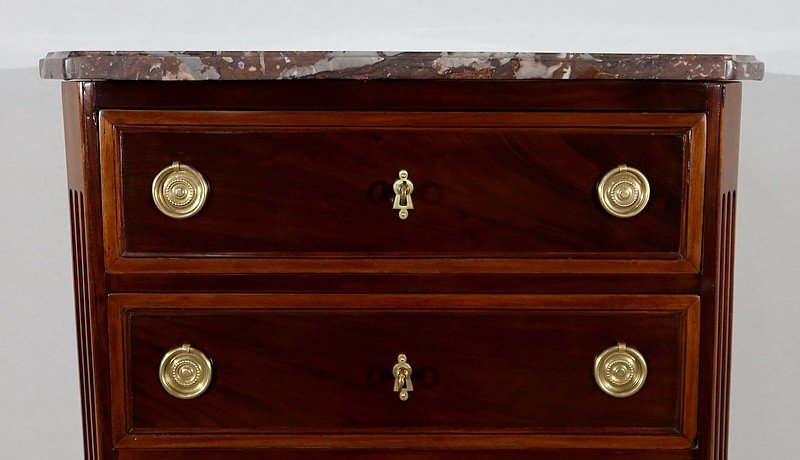 Small Semainier In Cuban Mahogany And Light Mahogany, Louis XVI Period - Eighteenth-photo-2