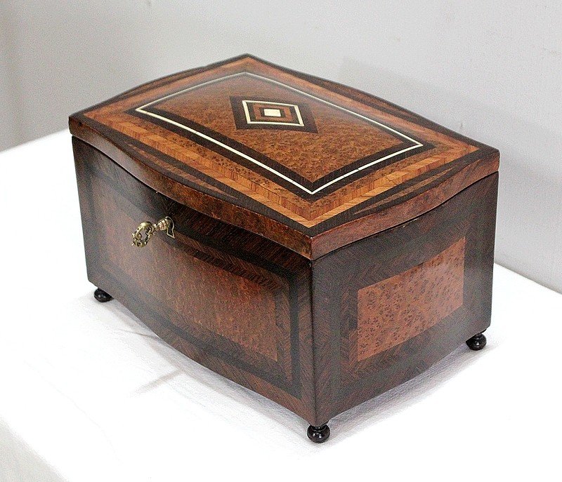 Small Box In Veneer Wood, Napoleon III Period - Nineteenth-photo-4