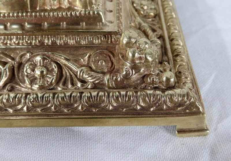 Inkwell In Gilt Bronze, In The Renaissance Taste - Late Nineteenth-photo-4