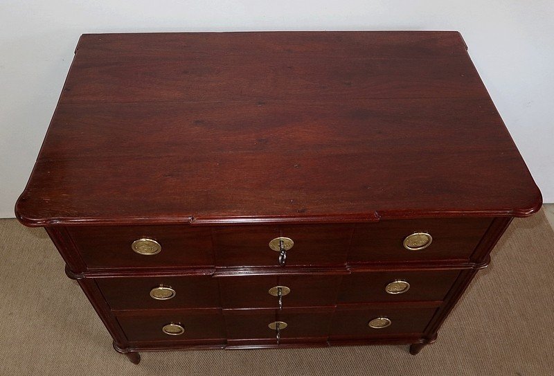 Rare Chest Of Drawers In Solid Amaranth, Louis XVI Period - XVIIIth-photo-4