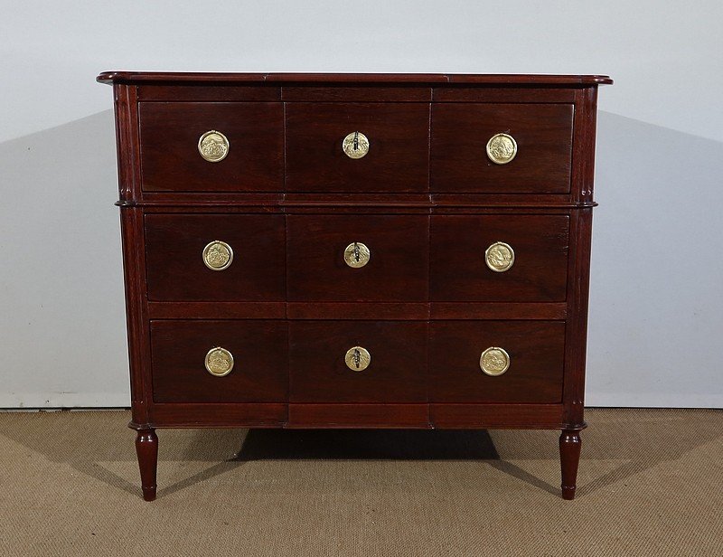 Rare Chest Of Drawers In Solid Amaranth, Louis XVI Period - XVIIIth-photo-1