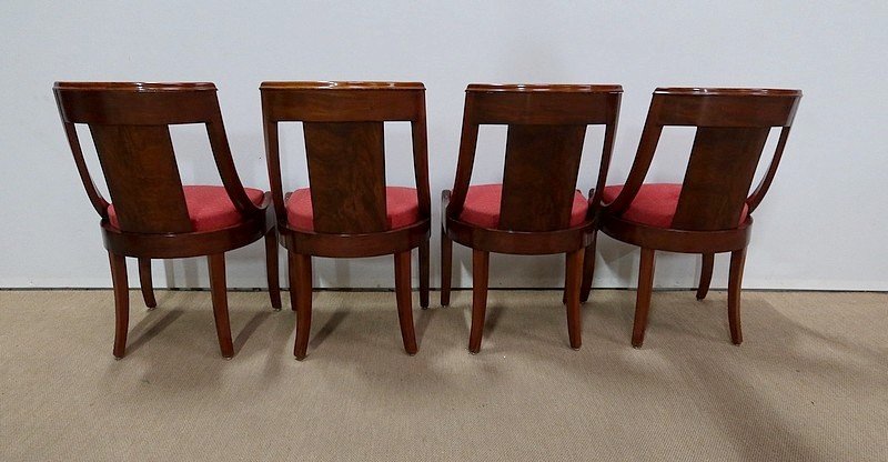 Suite Of Four Gondola Chairs In Mahogany, Restoration Period - 1st Part Of The Nineteenth-photo-2