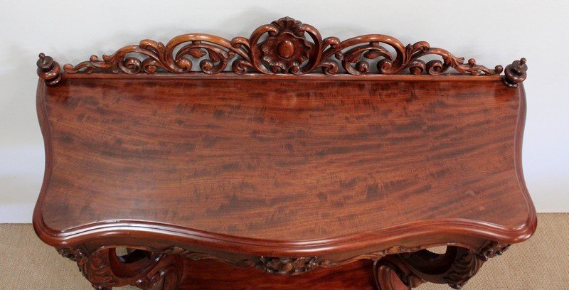 Serving Console In Solid Mahogany, Napoleon III Period - Mid-19th Century-photo-1