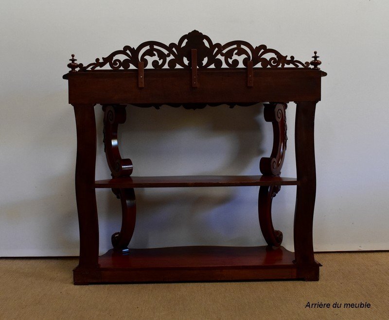 Serving Console In Solid Mahogany, Napoleon III Period - Mid-19th Century-photo-7