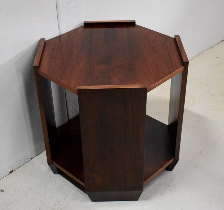 Small Rosewood Pedestal Table, Art Deco - 1920s - 1930s-photo-2