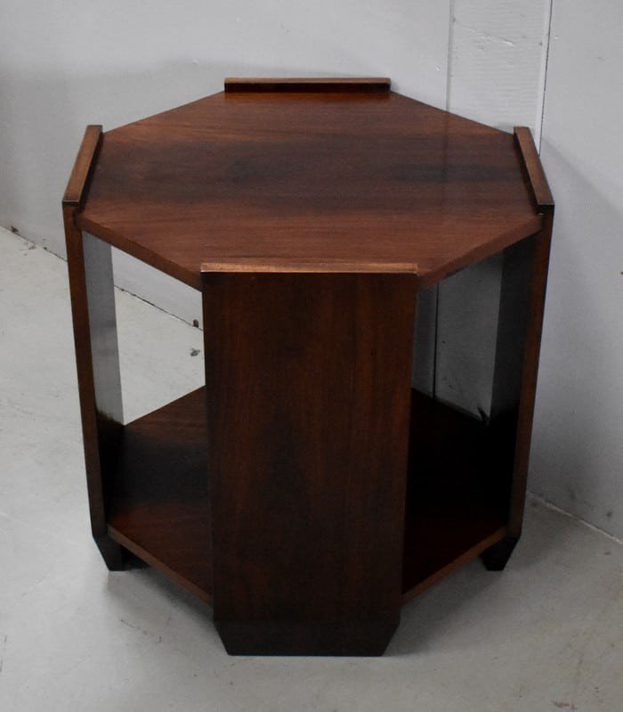 Small Rosewood Pedestal Table, Art Deco - 1920s - 1930s-photo-3