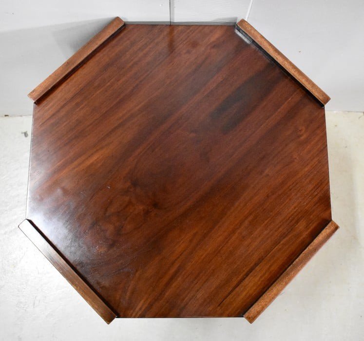 Small Rosewood Pedestal Table, Art Deco - 1920s - 1930s-photo-4