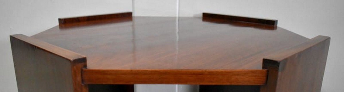 Small Rosewood Pedestal Table, Art Deco - 1920s - 1930s-photo-1