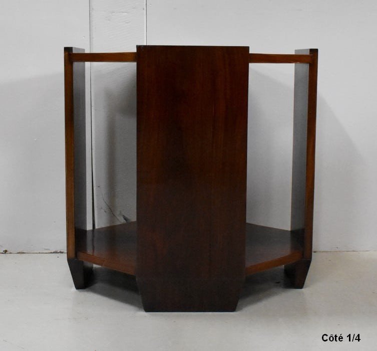 Small Rosewood Pedestal Table, Art Deco - 1920s - 1930s-photo-4