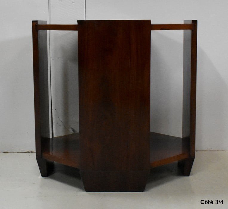 Small Rosewood Pedestal Table, Art Deco - 1920s - 1930s-photo-6