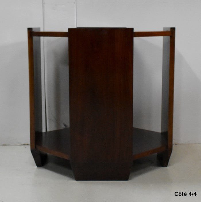 Small Rosewood Pedestal Table, Art Deco - 1920s - 1930s-photo-7