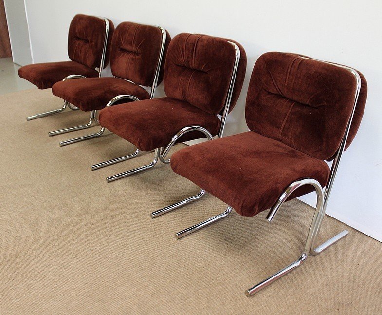 Suite Of 4 Armchairs Douglas Furniture - 1970s-photo-4