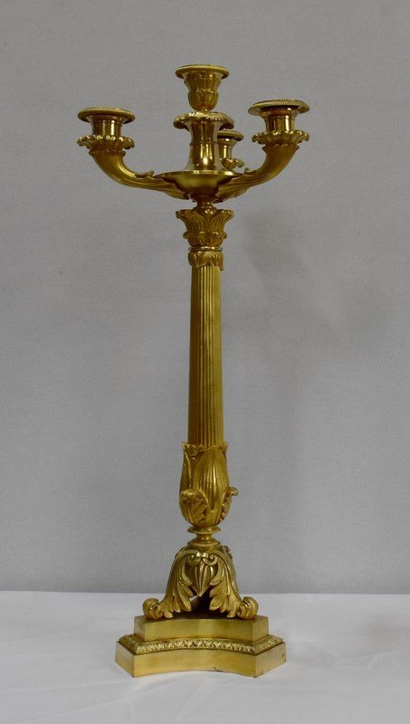 Pair Of Candelabras In Gilt Bronze, Louis-philippe Period - Early Nineteenth-photo-4