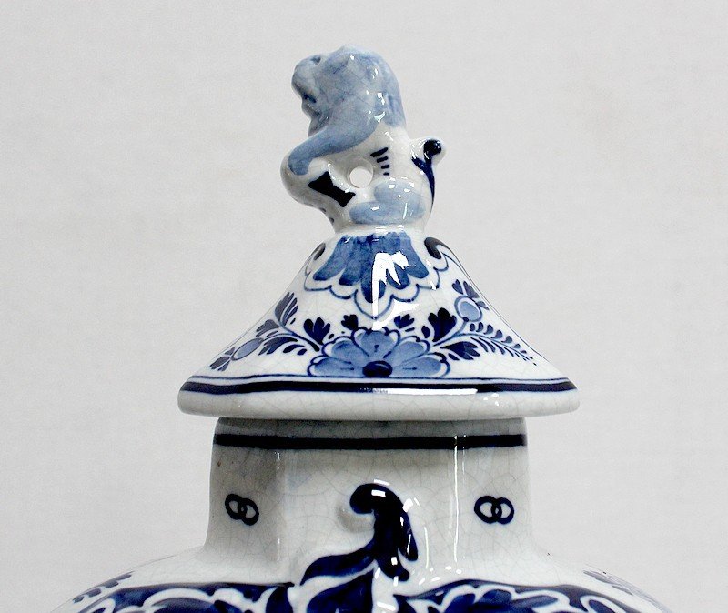 Pair Of Delft Earthenware Vases - Early Twentieth-photo-4
