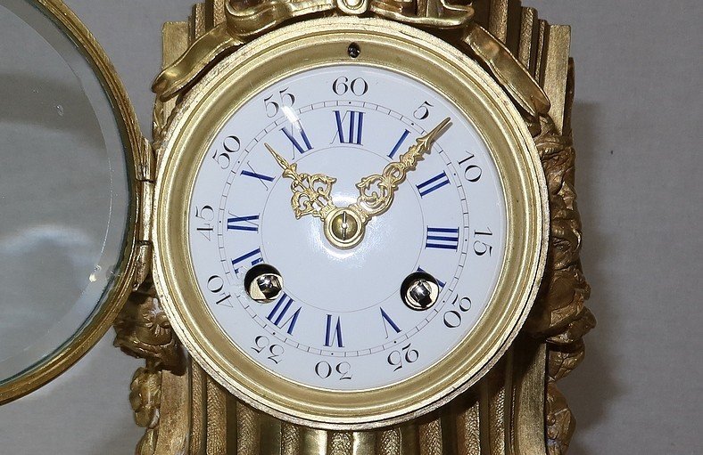 Clock In Gilt Bronze, Louis XVI Style, Napoleon III Period - Mid-19th Century-photo-5