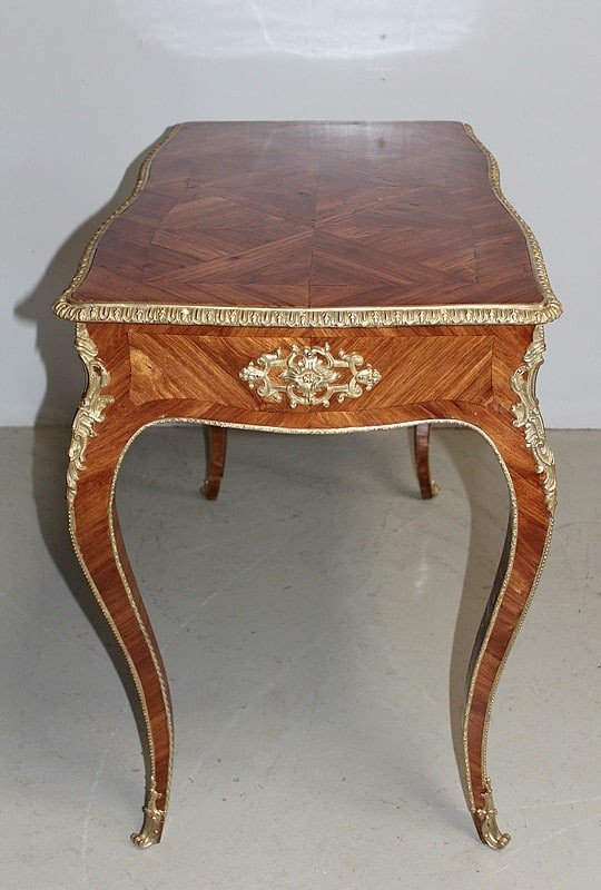 Louis XV Table In Nineteenth Marquetry-photo-3