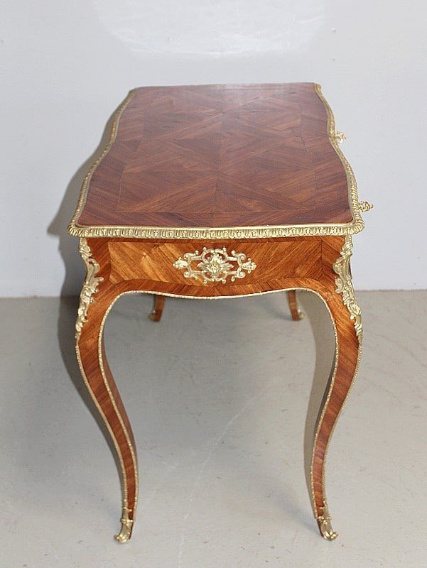 Louis XV Table In Nineteenth Marquetry-photo-4