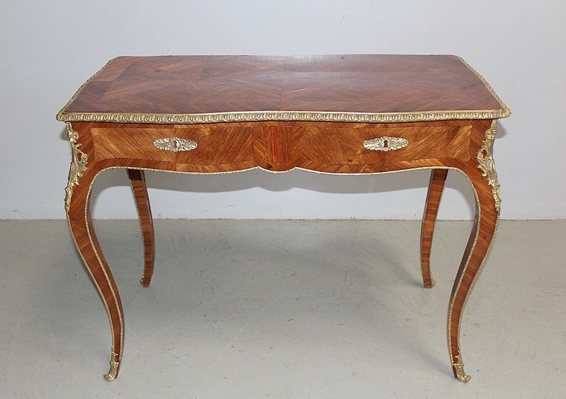 Louis XV Table In Nineteenth Marquetry-photo-7