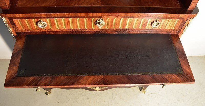 Small Cartonnier Buffet In Louis XV Style Marquetry - Louis XVI - Late Nineteenth-photo-5