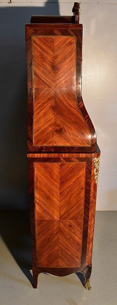 Small Cartonnier Buffet In Louis XV Style Marquetry - Louis XVI - Late Nineteenth-photo-6