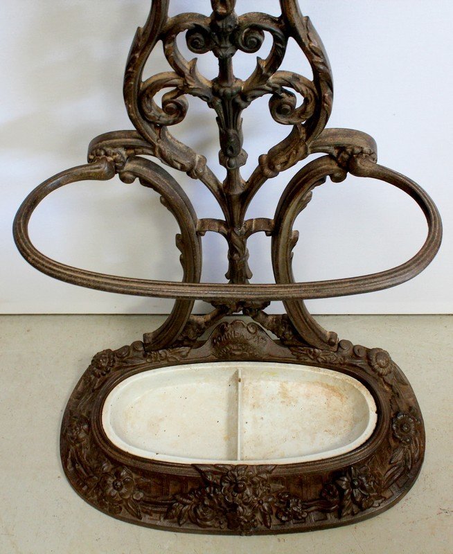 Umbrella Stand In Cast Iron, By A. Corneau, Charleville Brothers - Late Nineteenth-photo-6