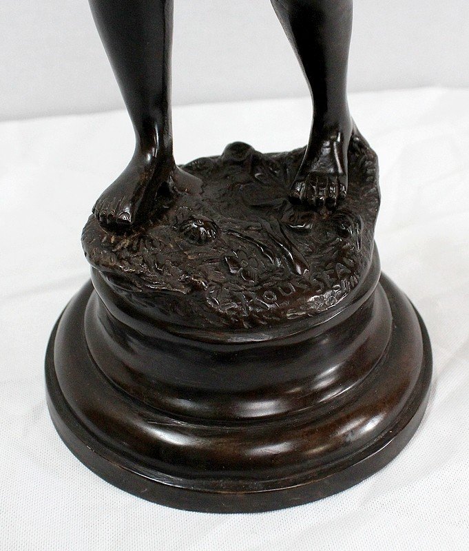 Bronze 'woman With A Torch' Signed V. Rousseau - Late 19th Century-photo-4