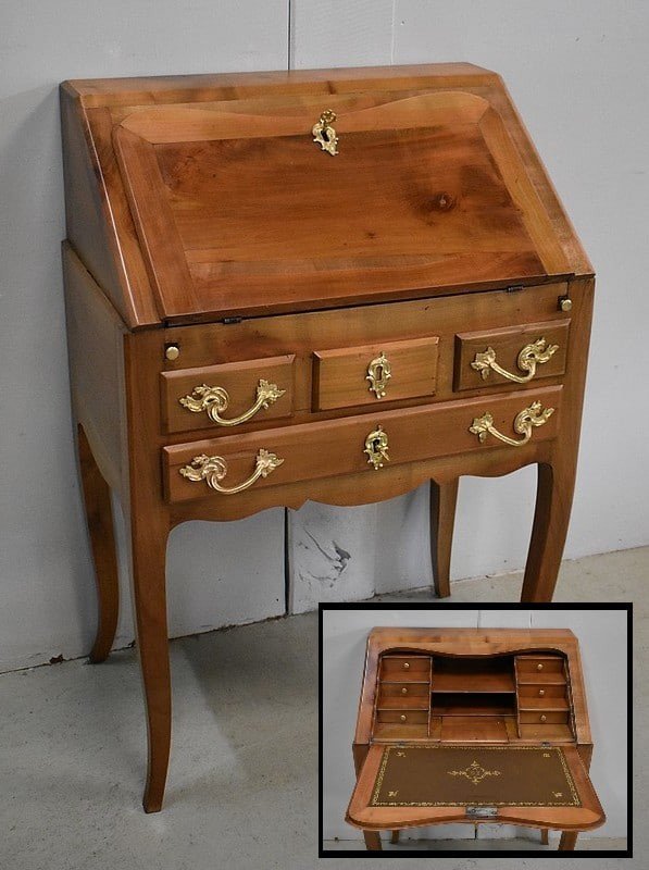 Small Slope Desk In Cherry, Louis XV Style - Late Nineteenth