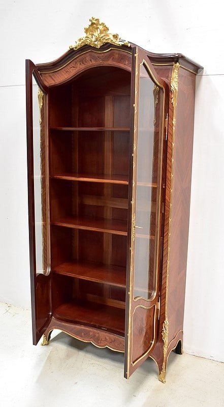 Bookcase In Mahogany, Violet Wood And Rosewood, Louis XV Style, Napoleon III Period --photo-4