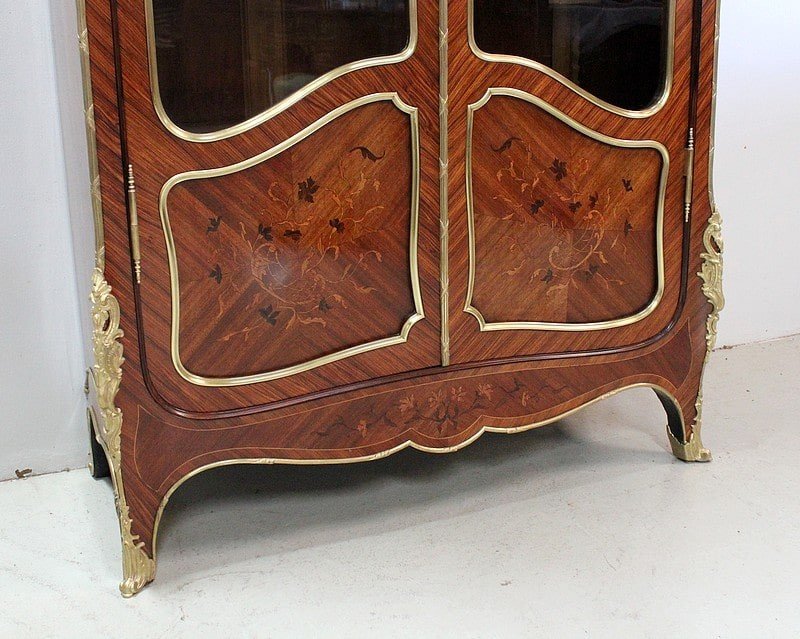Bookcase In Mahogany, Violet Wood And Rosewood, Louis XV Style, Napoleon III Period --photo-3