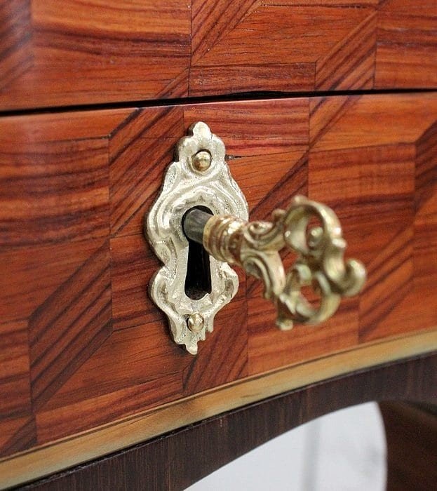 Small Lady's Desk, In Amaranth And Violet Wood, Louis XV Period - XVIIIth-photo-4