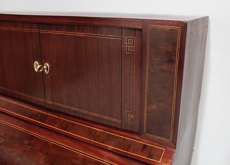 Louis XVI Cylinder Desk In Eighteenth Mahogany-photo-3