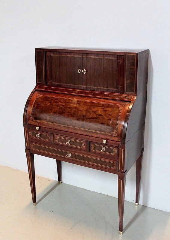 Bureau Cylindre Louis XVI En Acajou XVIIIe