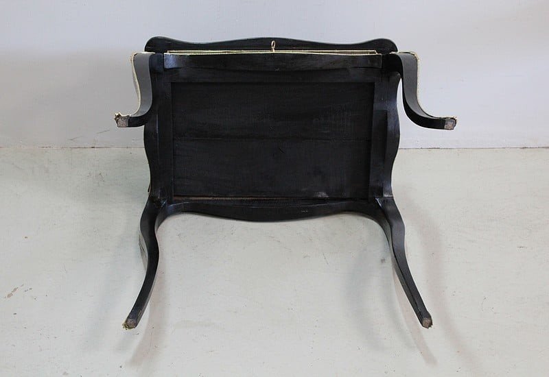 Rare Small Lady Louis XV Desk In Blackened Wood - Napoleon III Period-photo-8