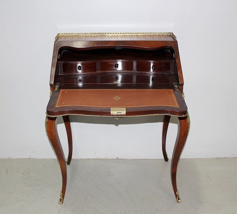 Bonheur Du Jour Louis XV En Palissandre XIXe-photo-2