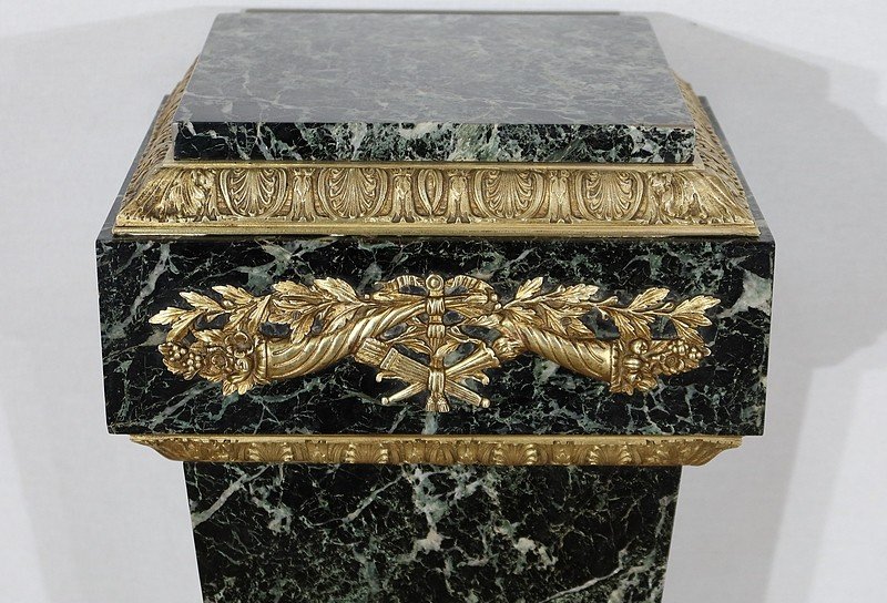  Gaine Sellette En Marbre, Style Louis XVI – Fin XIXe -photo-1