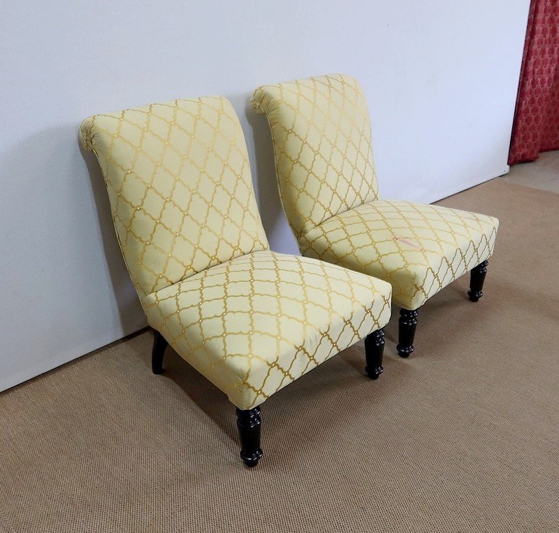 Pair Of Small Napoleon III Fireside Chairs - Mid-19th Century-photo-3