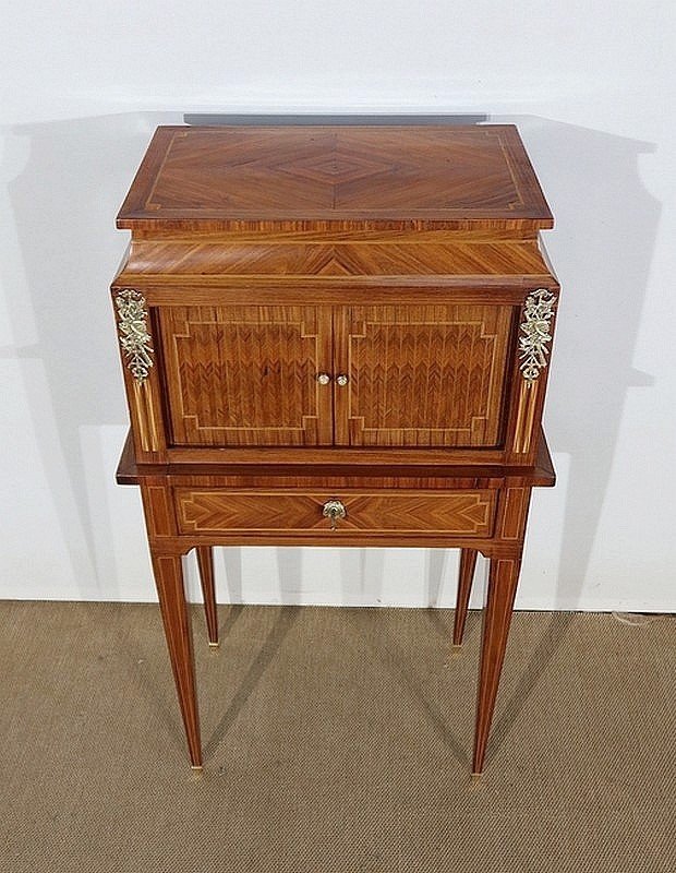  Petit Cabinet En Marqueteries De Bois Divers, Style Louis XVI – 1900 -photo-2