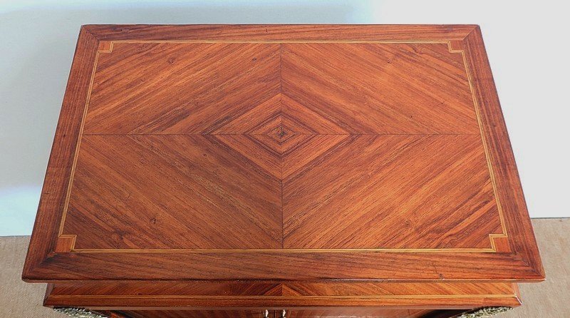  Petit Cabinet En Marqueteries De Bois Divers, Style Louis XVI – 1900 -photo-1