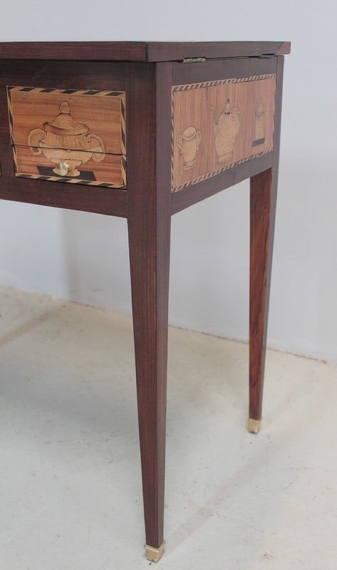 Louis XVI Dressing Table In 18th Century Marquetry-photo-5