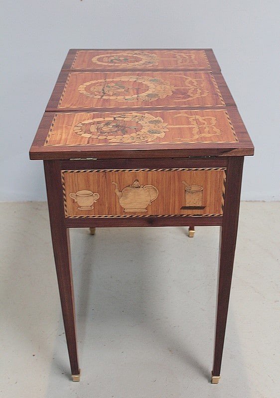 Louis XVI Dressing Table In 18th Century Marquetry-photo-7