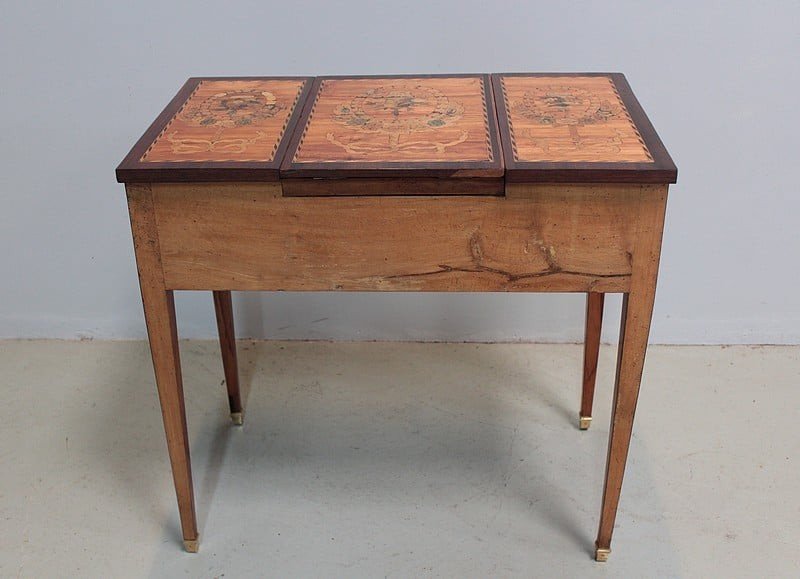 Louis XVI Dressing Table In 18th Century Marquetry-photo-8