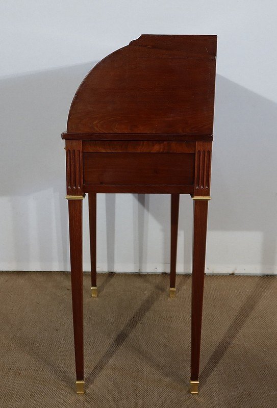 Small Cylinder Desk In Mahogany, Louis XVI Style - Late Nineteenth-photo-4