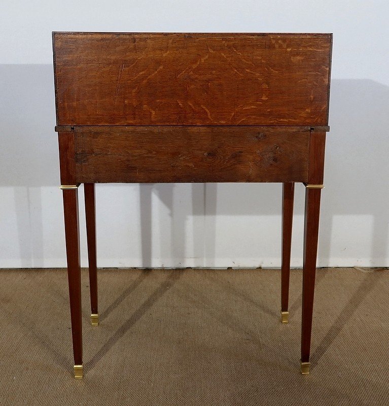 Small Cylinder Desk In Mahogany, Louis XVI Style - Late Nineteenth-photo-7