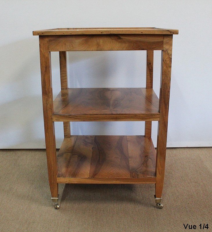 Rolling Trolley In Blond Walnut, Directoire Taste - 1st Part Of The Nineteenth-photo-4