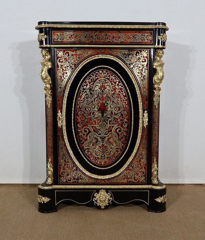 Between-two Cabinet In Boulle Marquetry, Napoleon III Period - Mid-19th Century-photo-1