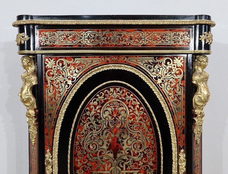 Between-two Cabinet In Boulle Marquetry, Napoleon III Period - Mid-19th Century-photo-2