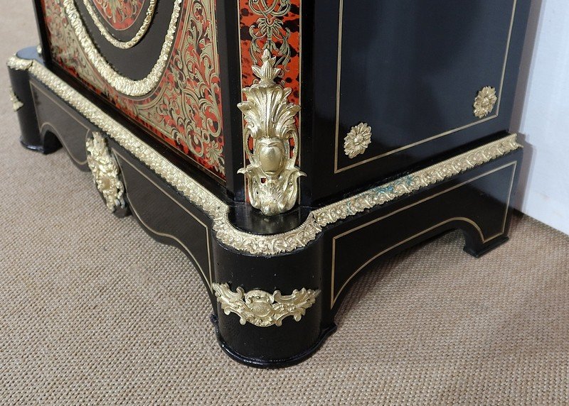 Between-two Cabinet In Boulle Marquetry, Napoleon III Period - Mid-19th Century-photo-4