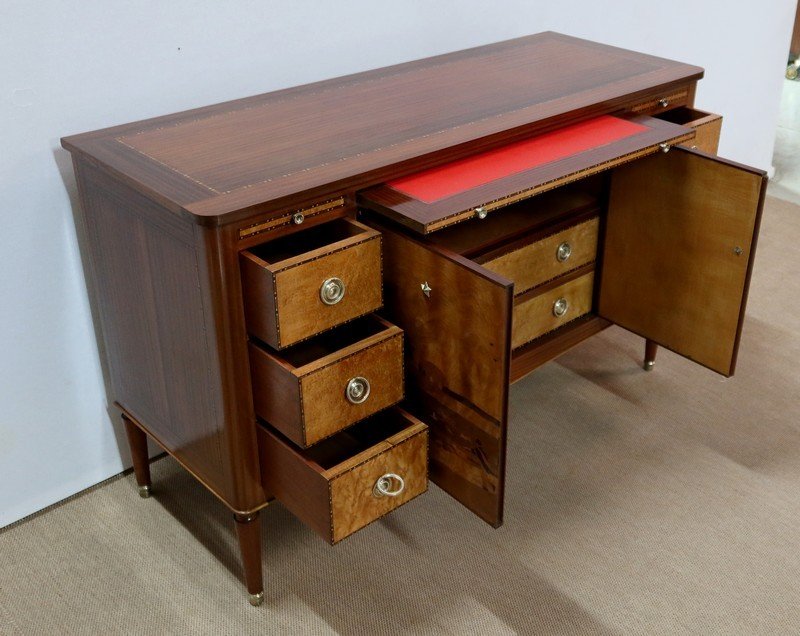  Buffet Commode En Acajou Et Marqueteries, Dans Le Goût Louis XVI - 1940/1950 -photo-4