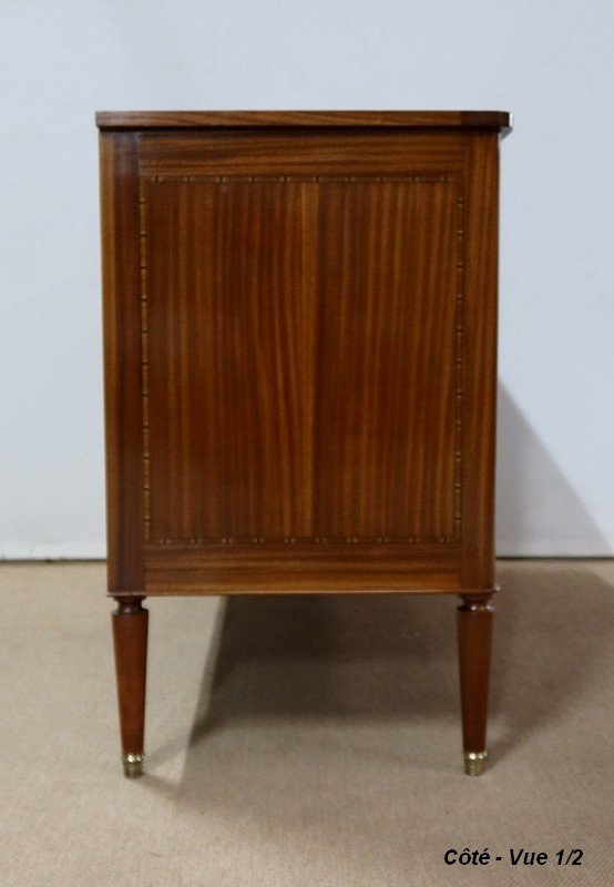  Buffet Commode En Acajou Et Marqueteries, Dans Le Goût Louis XVI - 1940/1950 -photo-5