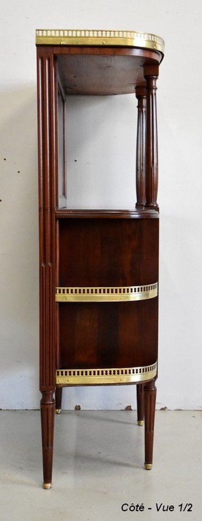 Small Between-two Cabinet In Solid Mahogany, Louis XVI Style - 1st Part Nineteenth-photo-5